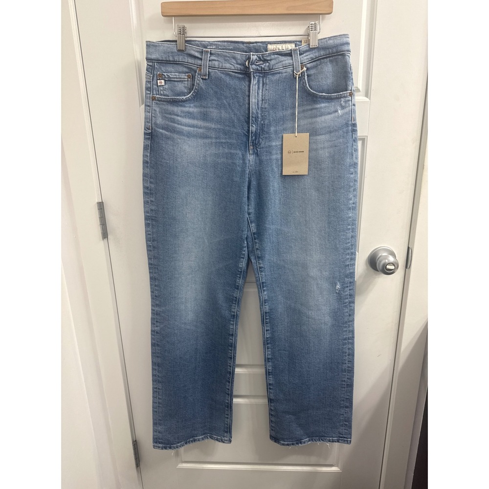 AG Adriano Goldschmied Brinley Mid-Rise Straight Jeans Indigo Bay 32